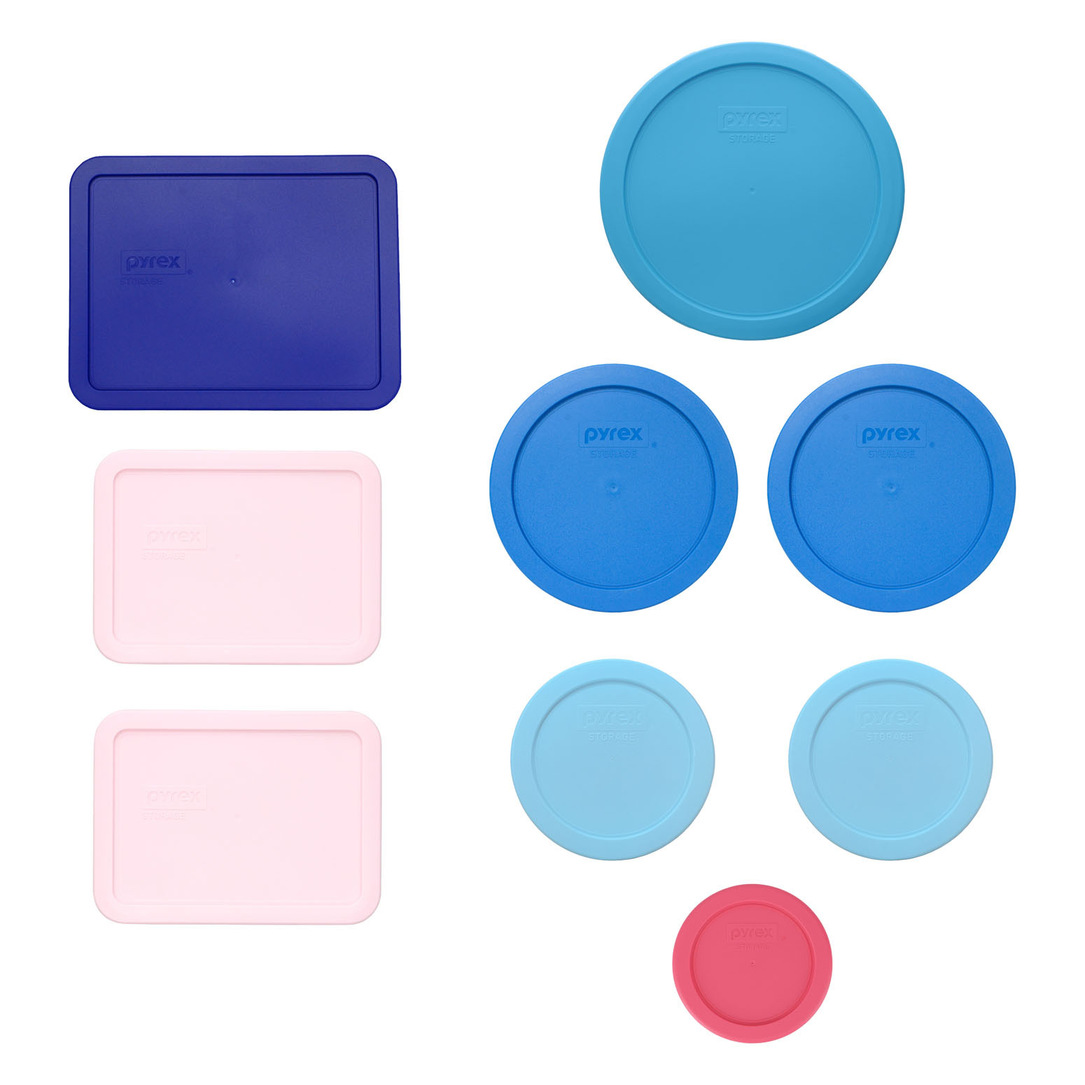 ​Pyrex (9) Replacement Lids (Blue and Pink)