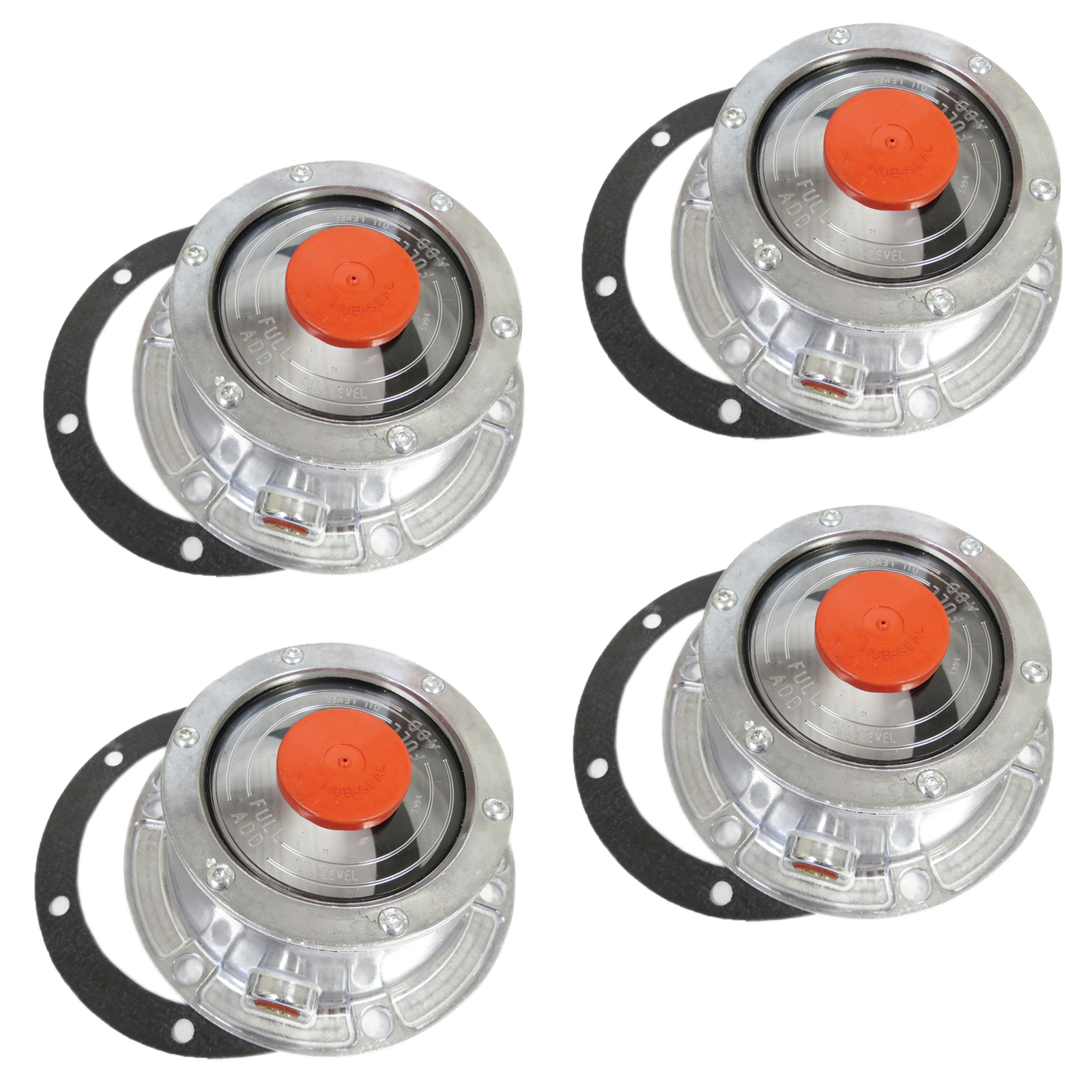 4 x Torque Trailer Hub Cap w/ Oil Port & Side Fill Plug Replaces Stemco 343-4009