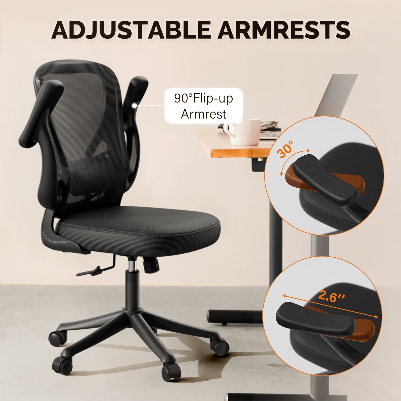 Mesh Office Chair Computer Desk Chair with Adjustable Lumbar Support Task Chair