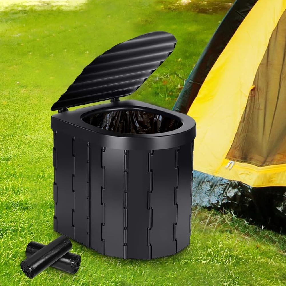 120 Pack Camping Toilet Bags 30L Heavy Duty Portable Waste Liners Black