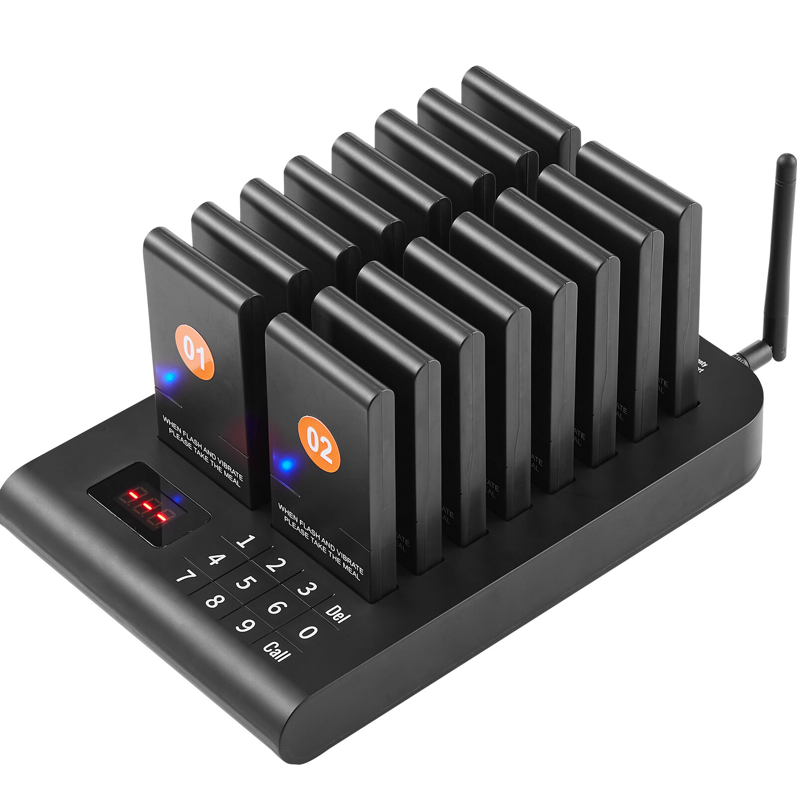 VEVOR Restaurant Pager System 16 Beepers Wireless Guest Paging Queuing Calling