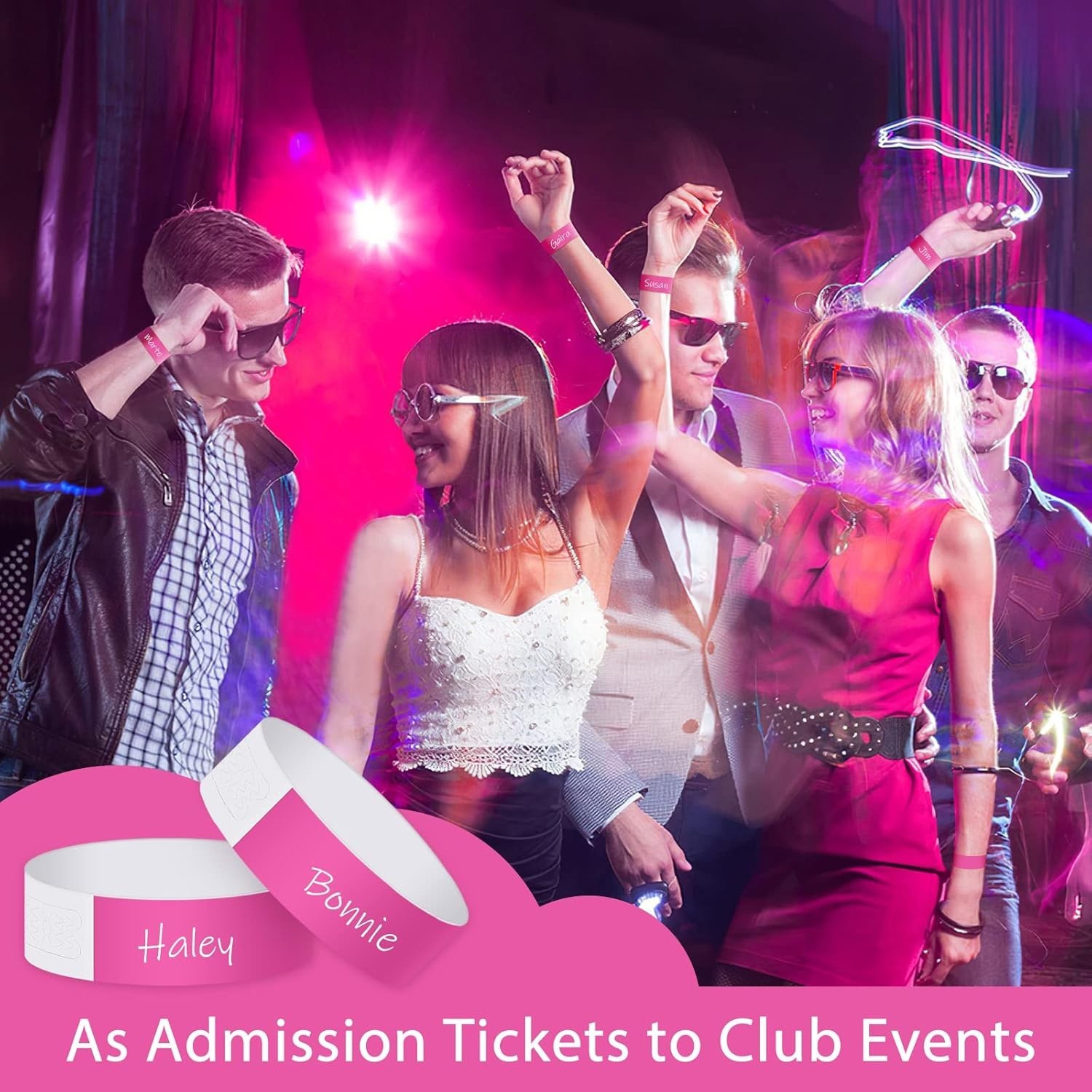 Paper Wristbands for Events 200 pcs Pink Party Wrist Bands Event Bracelets Ar...