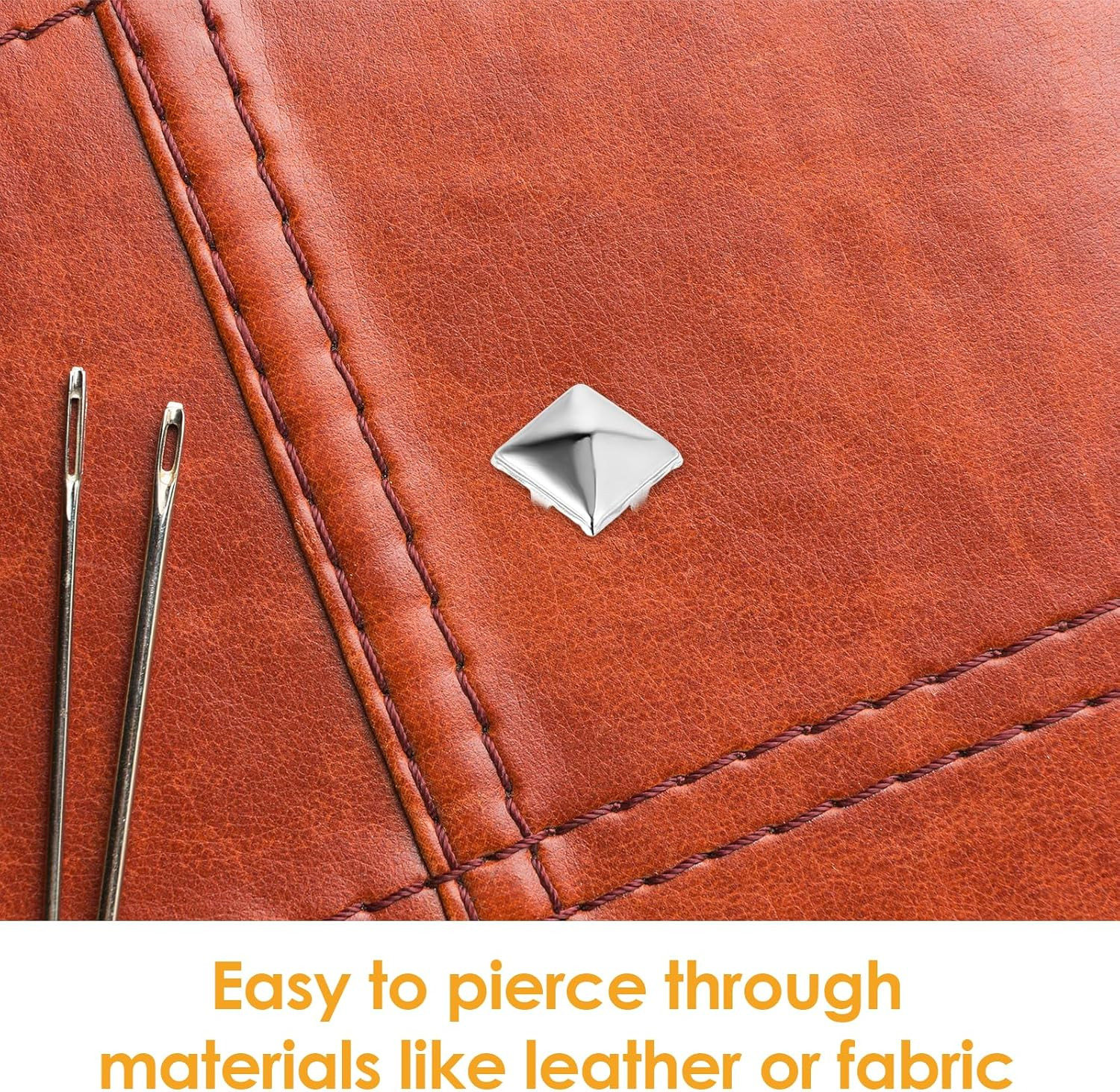 500 Pcs 10mm Silver Pyramid Metal Studs for Clothing Bags and Crafts