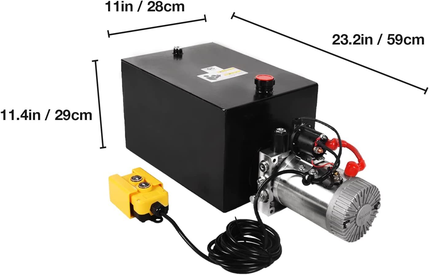 20 Quart Hydraulic Pump 3200PSI Single Acting Dump Trailer Pump 12V Car Lifting
