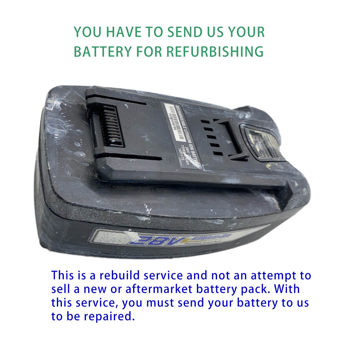 Rebuild Service for Graco XForce HD 16P173 28V battery Rebuild Upgrade to 5Ah