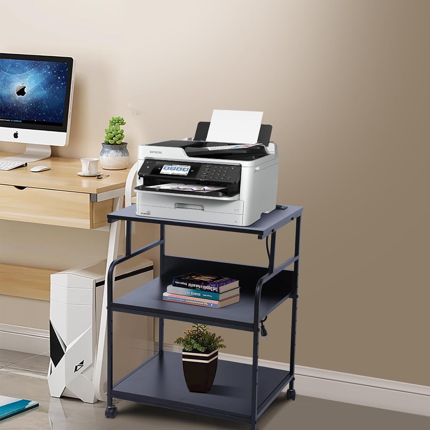 Printer Stand Large Printer Table Printer Stand with Storage Printer Cart