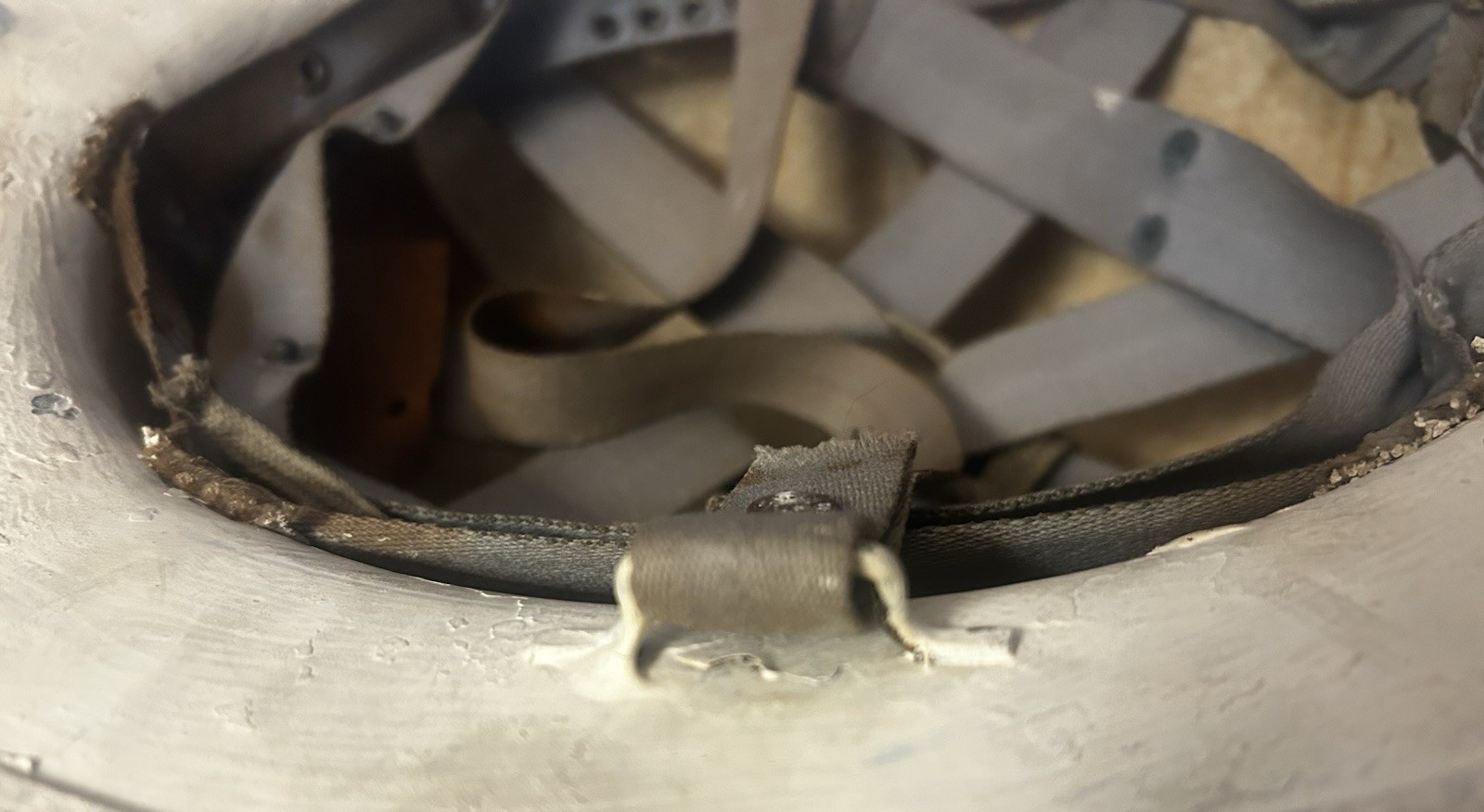 Vintage WWII Metal Helmet O.C.D. Office Civil Defense White Steel Helmet