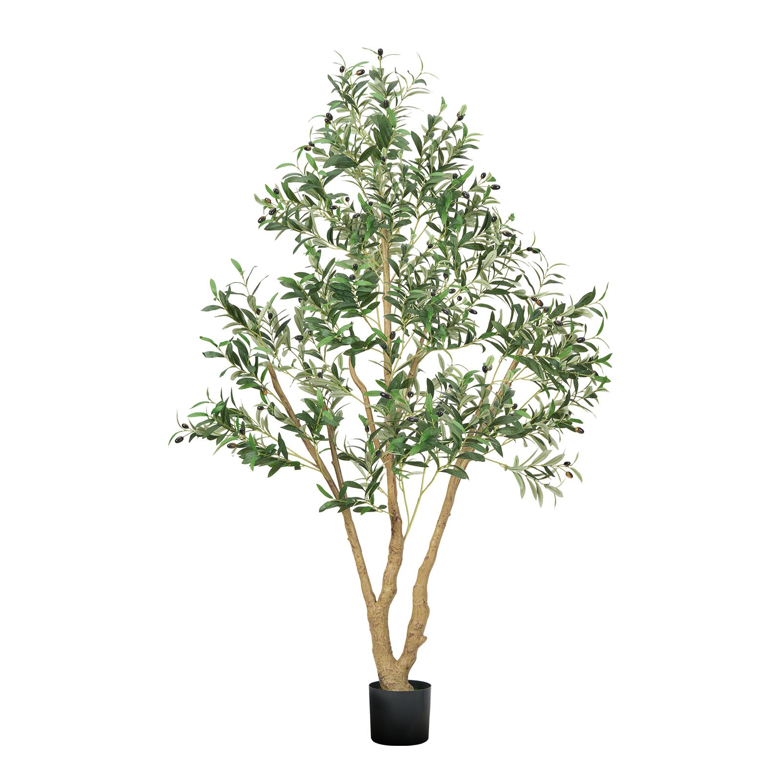 Uimoso 6FT Artificial Olive Tree Tall Fake Plant with Black Pot Home Office