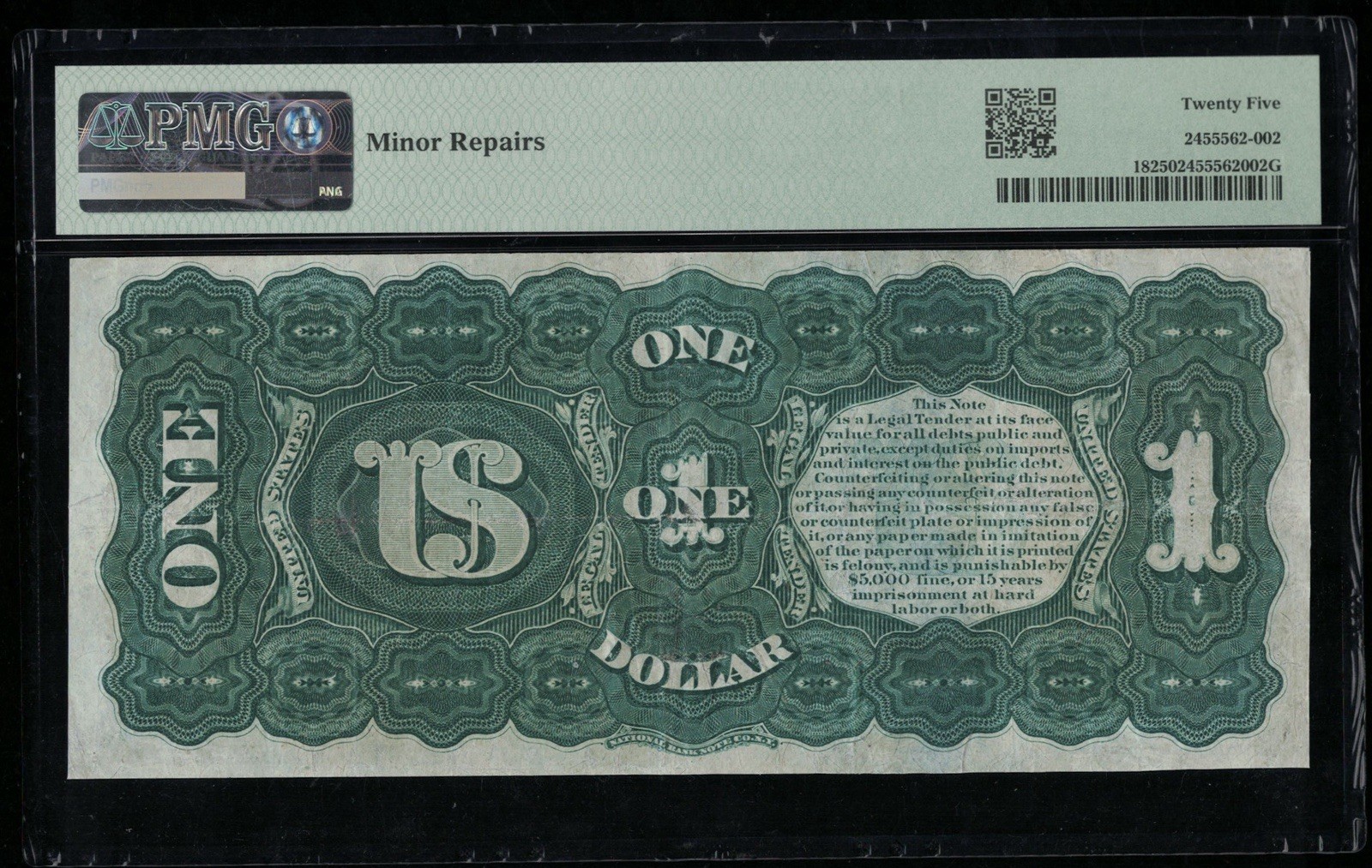 SC 1869 $1 Fr.18 “Rainbow” Legal Tender *Great Color!* - PMG 25 VF (131)