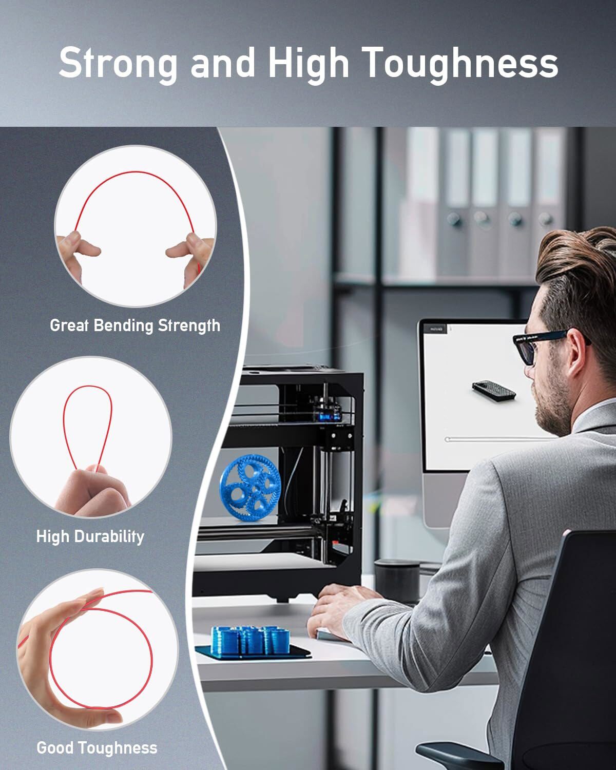 SUNLU 10KG PETG 3D Printer Filament 1.75mm PETG 1KG/ROLL +/-0.02mm Multicolor