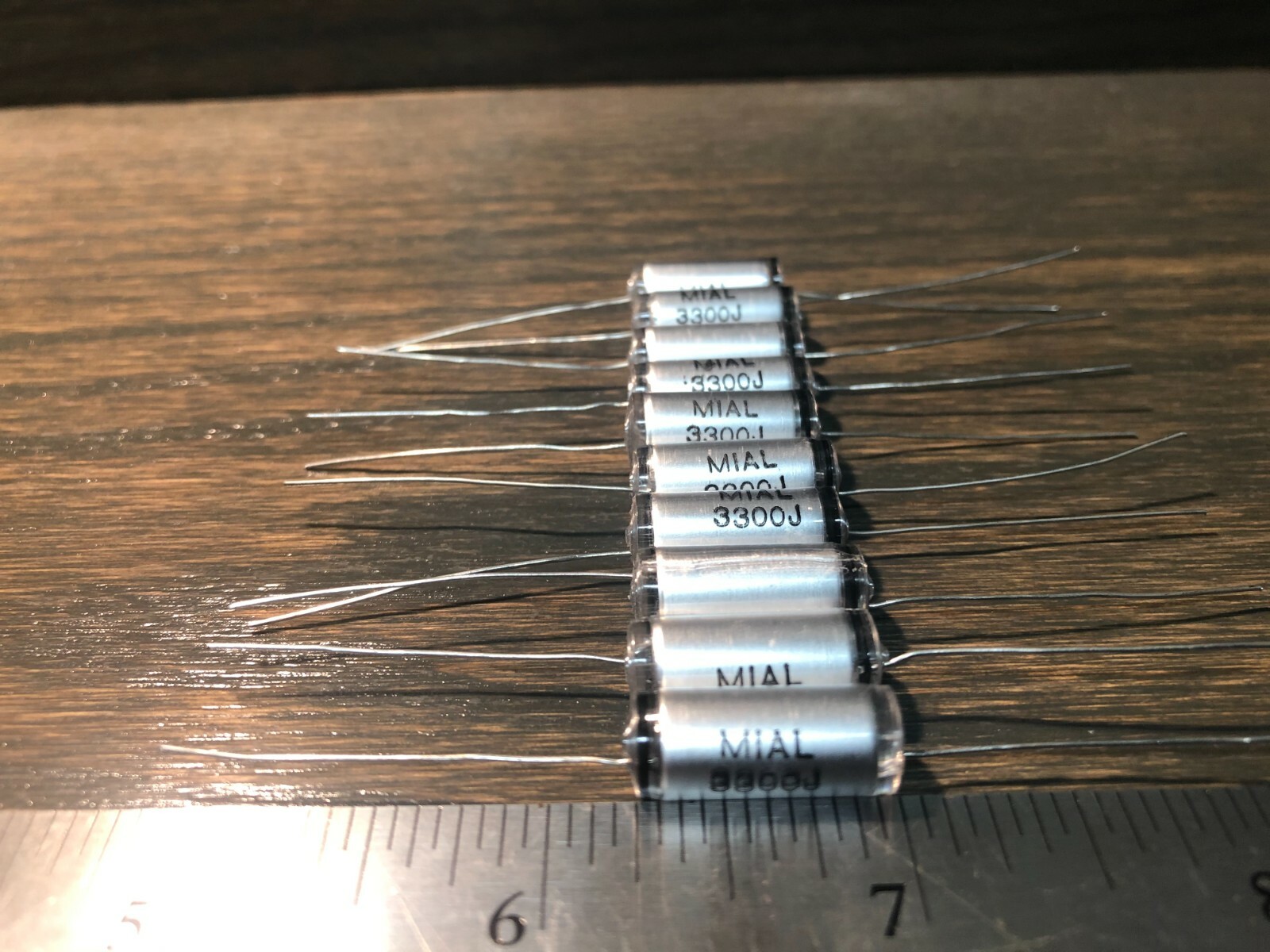 (Lot of 10) NOS Mial Polystyrene Capacitors 3300pf 630v Film/Foil type for Audio