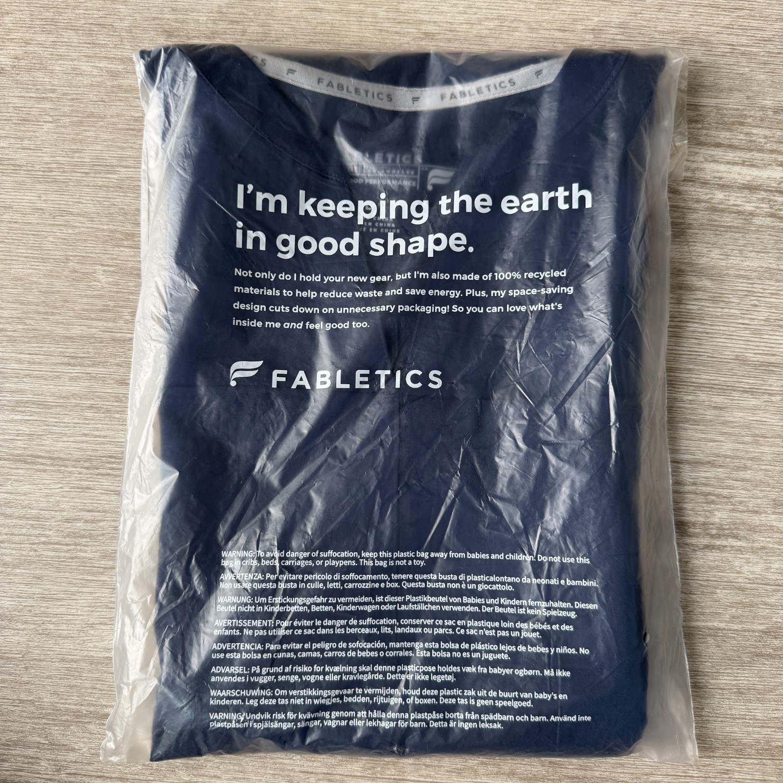 Fabletics Evolve Scrub Top Womens Large NWT Navy Blue 3 Pocket Oversized Stretch