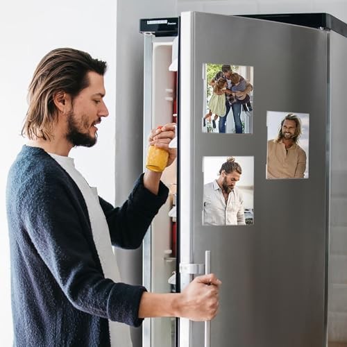 4 Pack Magnetic Picture Frames for Refrigerator, 5x7 5X7"- 4 Pack Clear