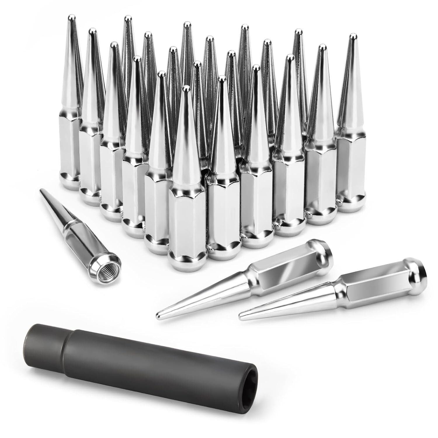 KSP 24pcs M14x1.5 Spike Lug Nuts for Silverado Sierra 1500 GMC Sierra 1500