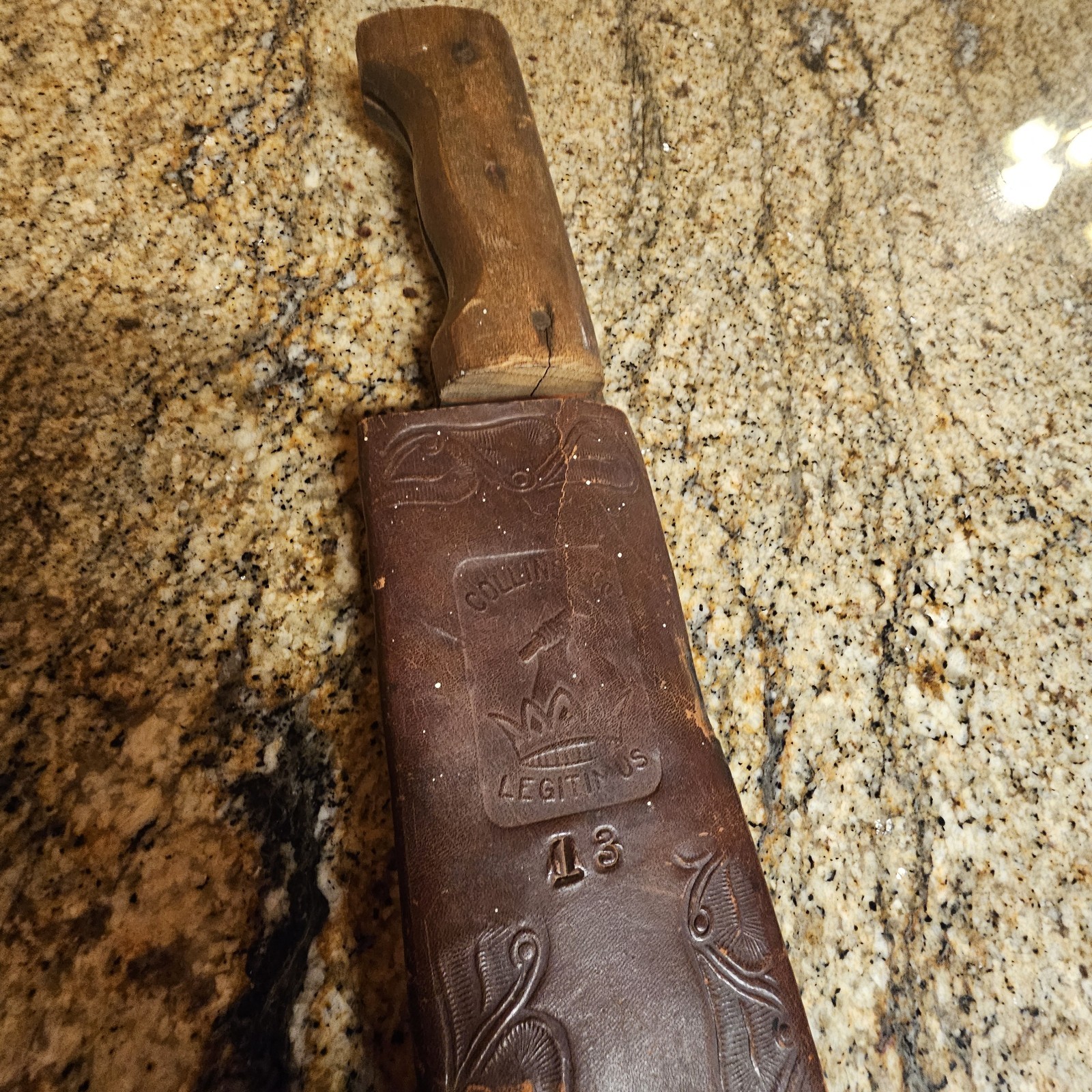 Vintage Collins & Co. Legitimus No 13 Large Knife With Sheath USA