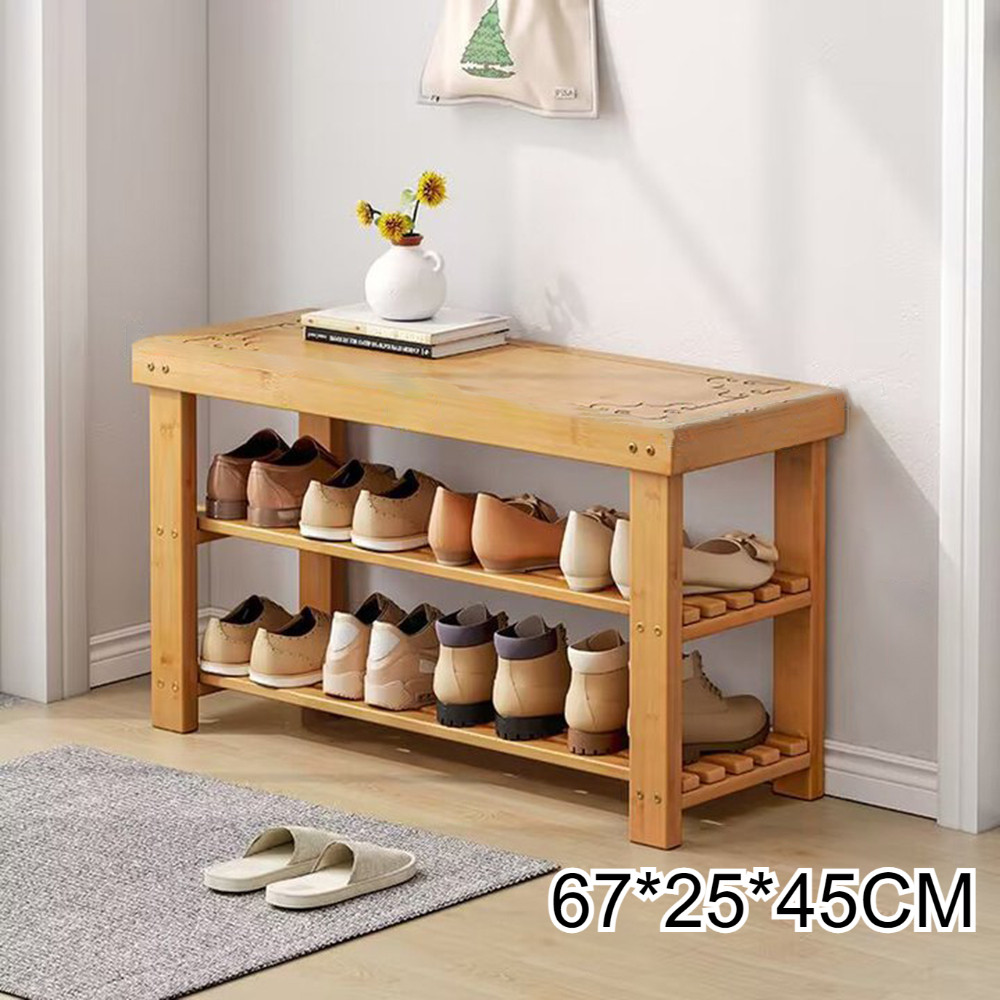 3 Tiers-15 Pairs Bamboo Shoe Rack Shoe Storage Organizer Stand Shoes Shelves USA