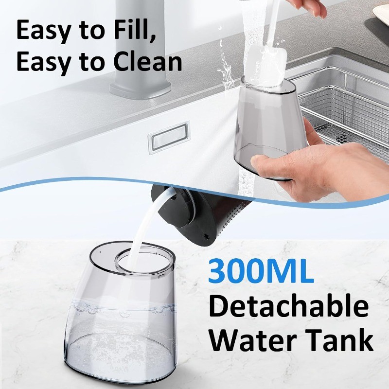 Cordless Water Flosser Dental Oral Irrigator Travel Teeth Cleaner Floss Pick BLK