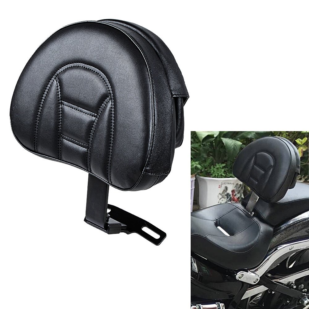 For 2007-2017 Harley Heritage Softail Adjustable Driver Rider Backrest Pad Black