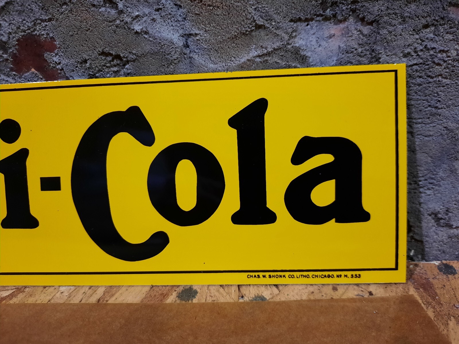 NEW OLD STOCK NOS TIN METAL DRINK PEPSI COLA CHAS W. SHONK CHICAGO TACKER SIGN