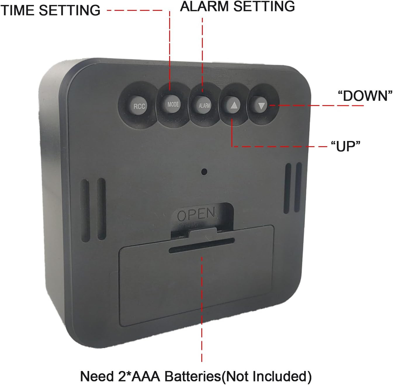 Small Digital Alarm Clock Battery Operated with Backlight for Bedroom Kids Room