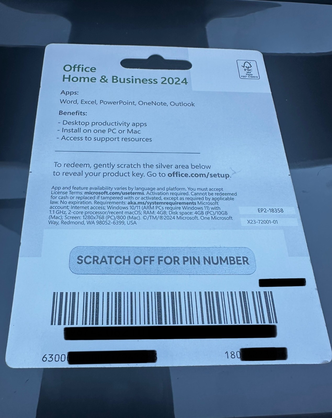 Microsoft Home and Business 2024 for PC or MAC Lifetime Retail Lifetime 1 USER