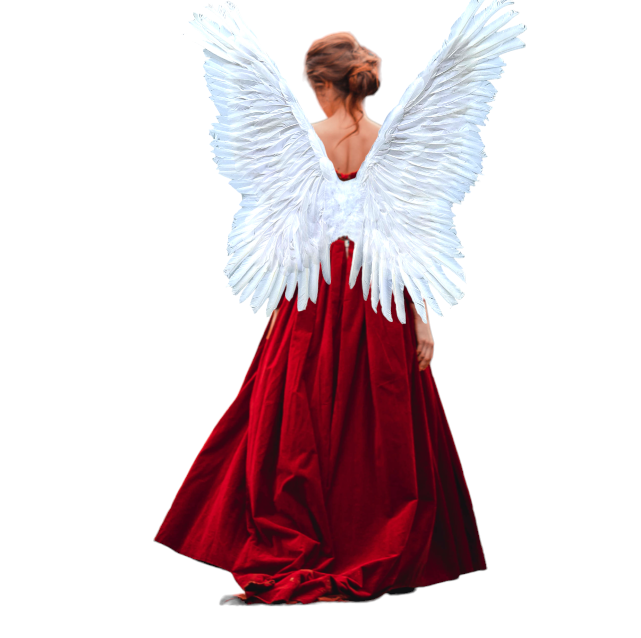 White Large Feather Butterfly Fairy Angel Wings Costume Halo