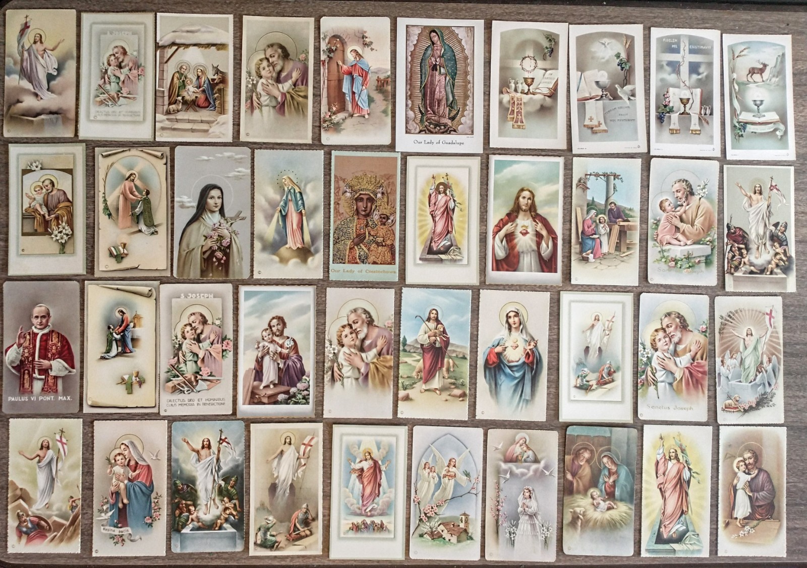 39 DIFFERENT VTG Holy Cards Religious Lithos 2 1/4" x4 1/4" Italy UNUSED & MINT