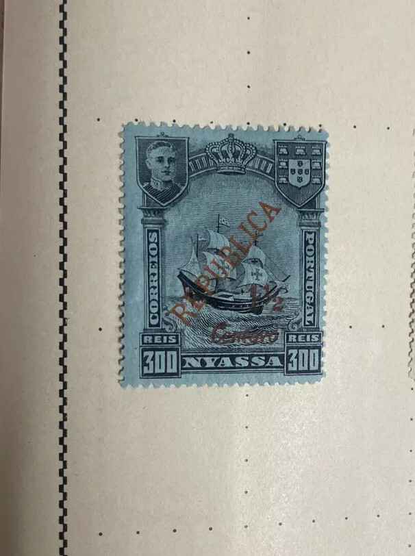 1911 Nyassa Ships Set of Three Surcharge Overprint •Mint Hinged LOOK 👀 RARE