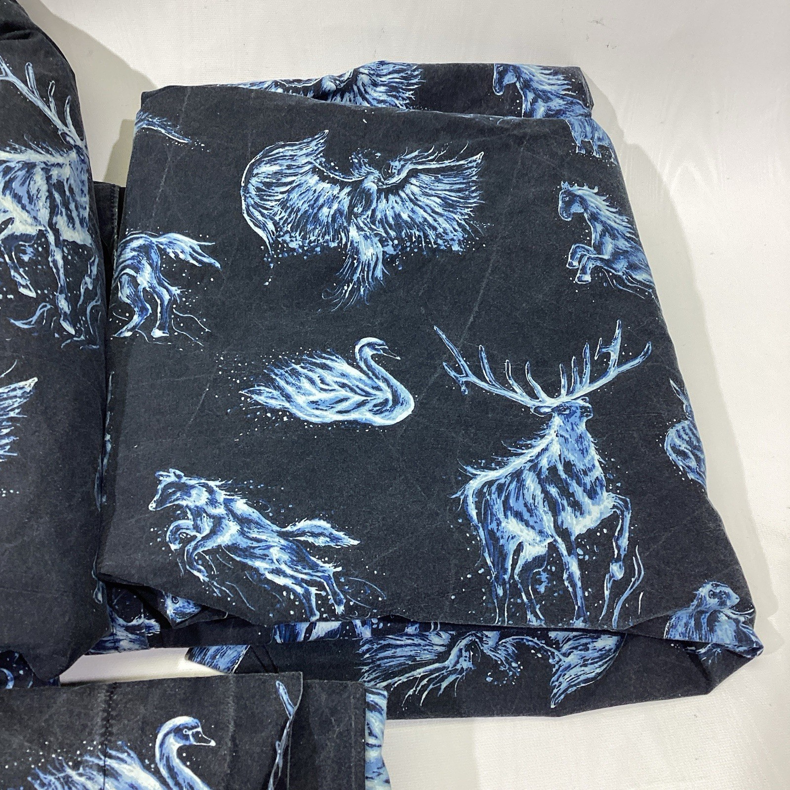 Pottery Barn Harry Potter Glow-in-Dark Patronus Organic Sheet 3 Pc Set Full