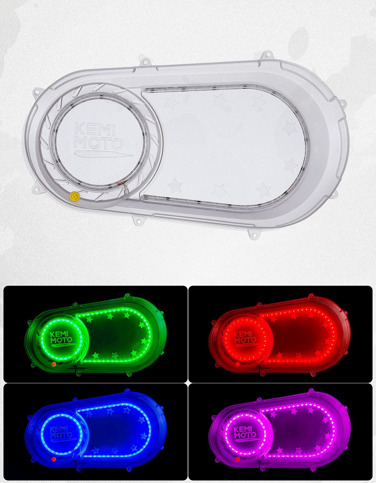 2207124 Clear Outer Clutch Cover w/RGB Lights for Polaris RZR XP 1000/4 Ranger