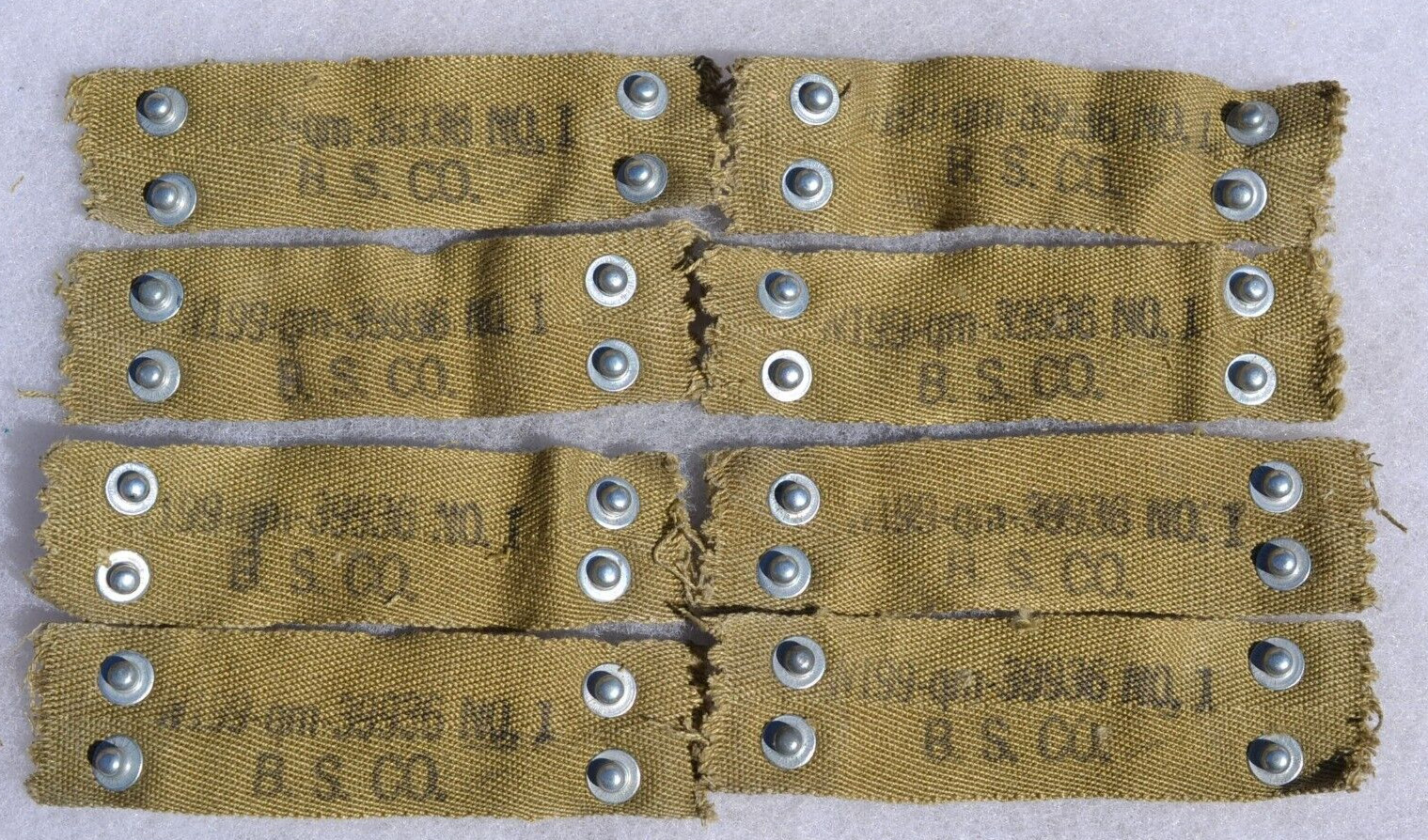 US ARMY M-1 HELMET LINER NAPE STRAP RARE MAKER B.S. CO. MAKER STAMP