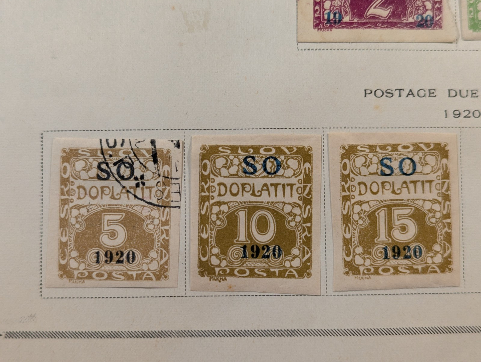 EASTERN SILESIA 1920 ALL OVERPRINTED "S O 1920" Czechoslovakia LOT of 16 Stamps