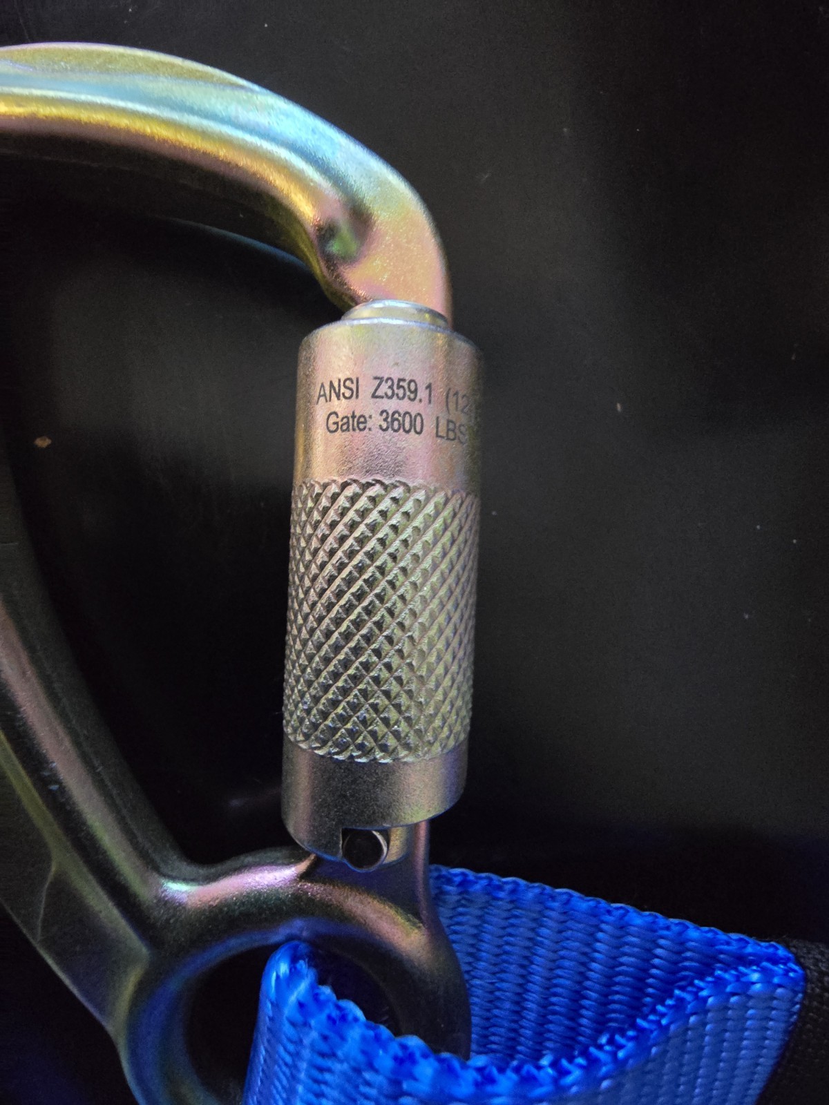 Fusion Adjustable Y-Lanyard W/hitched Loop And Carabiner Ends Blue 48 climbing