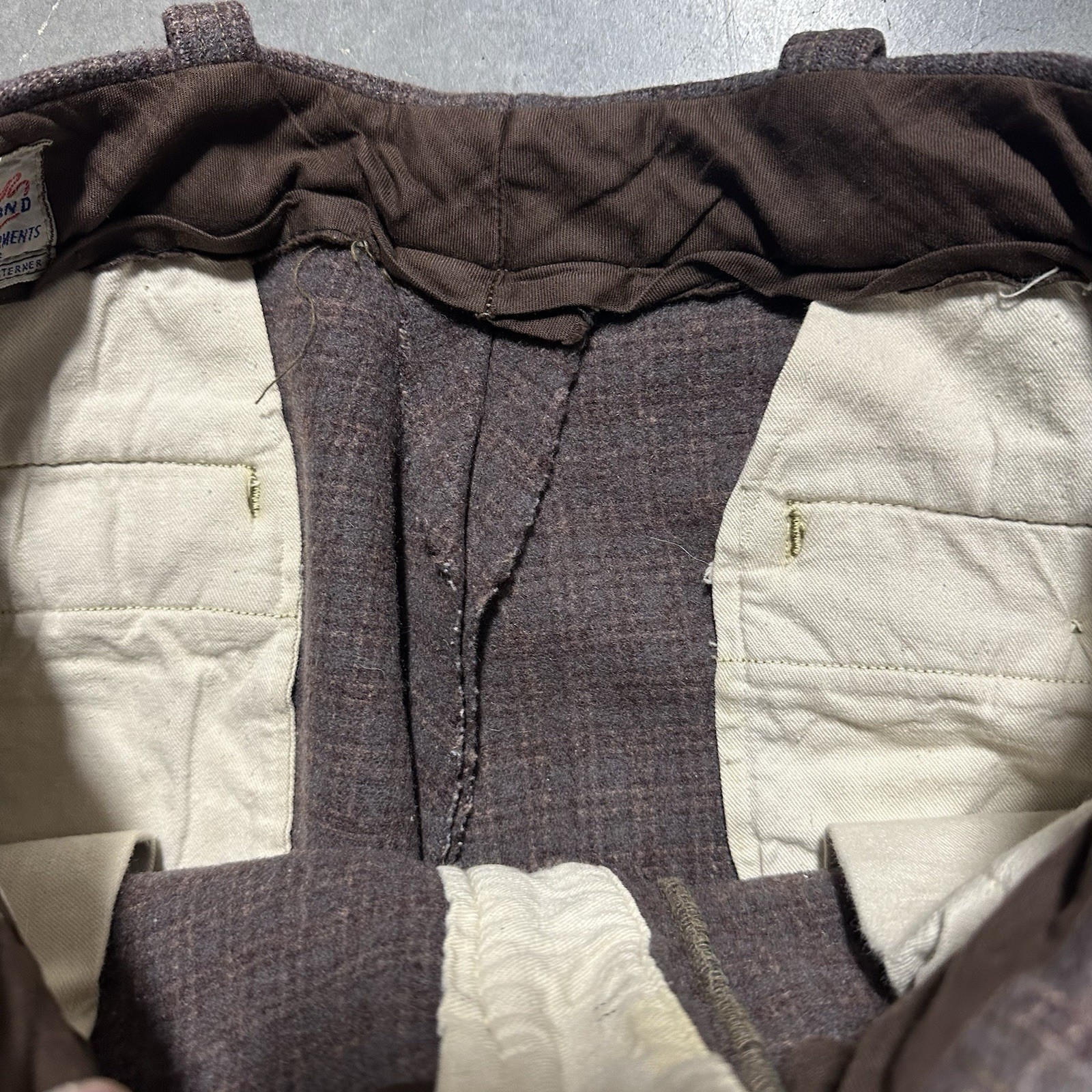 Vintage 40s Allen Brand Denver CO Western Wool Plaid Pants Rockabilly Size 32x30