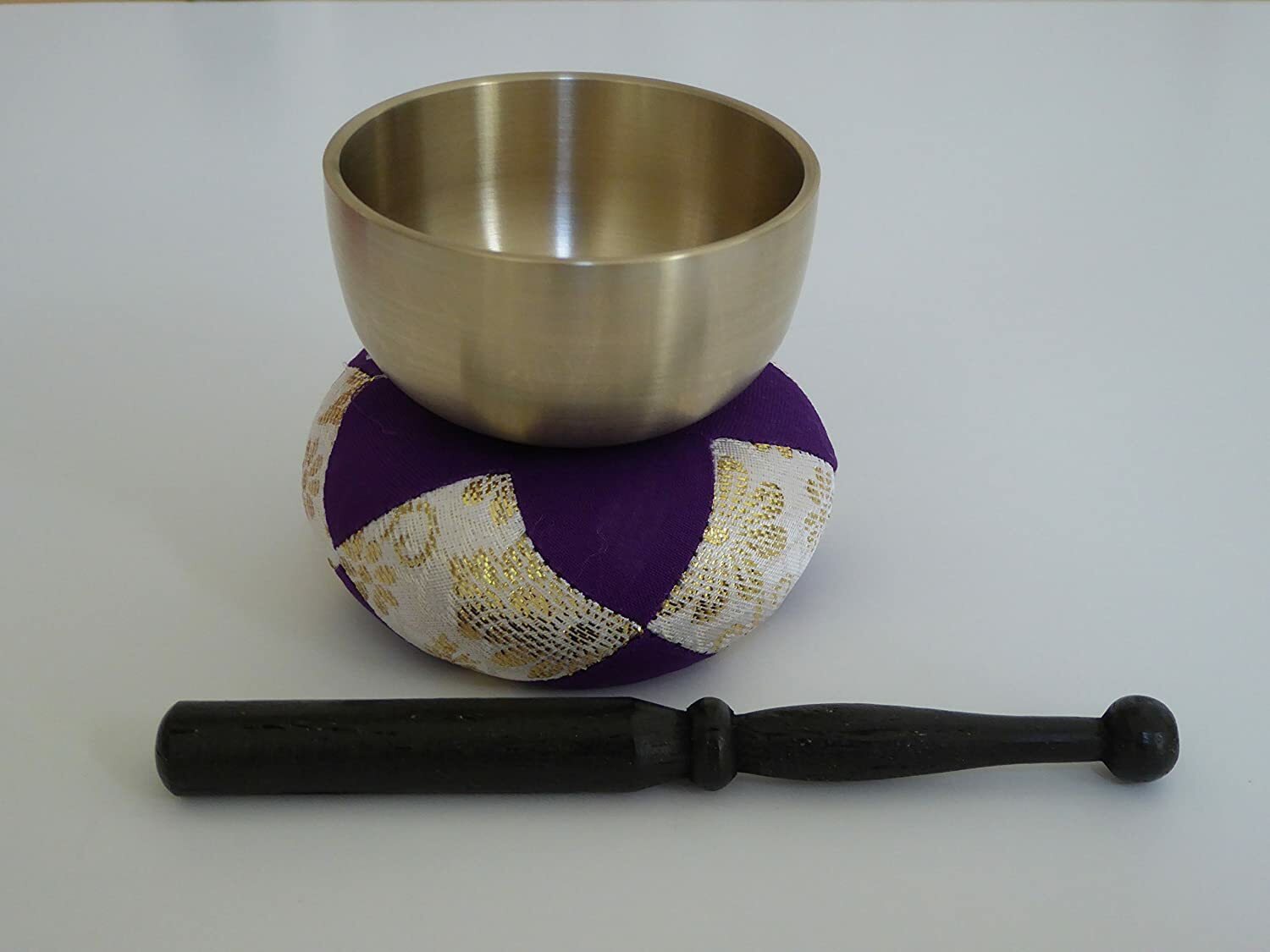 New Japanese Meditation Buddhist Butsudan 2.7" Brass Bowl Singing Bell Set
