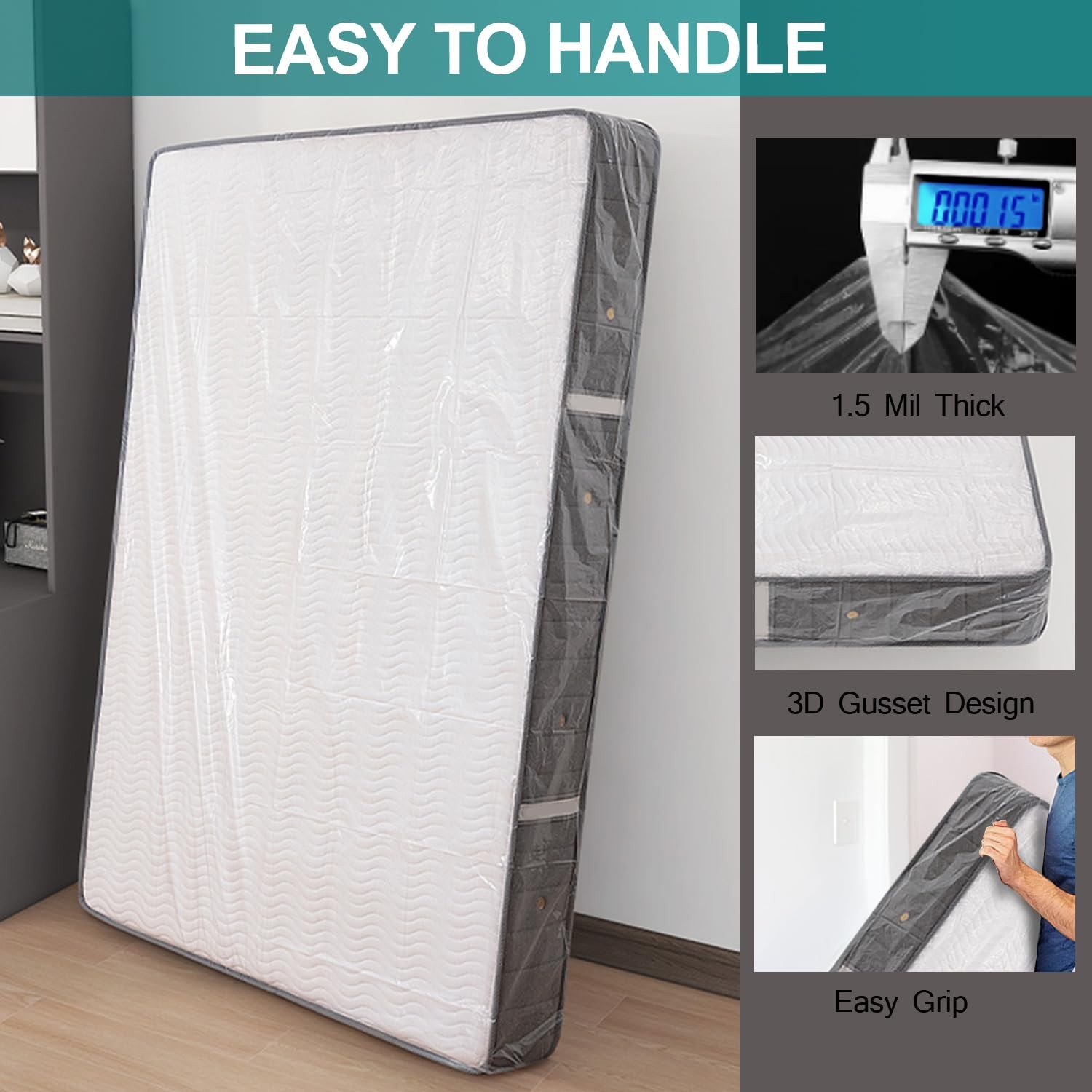 Mattress Bag for Moving Storage - Plastic Mattress Protector Cover, Twin and ...