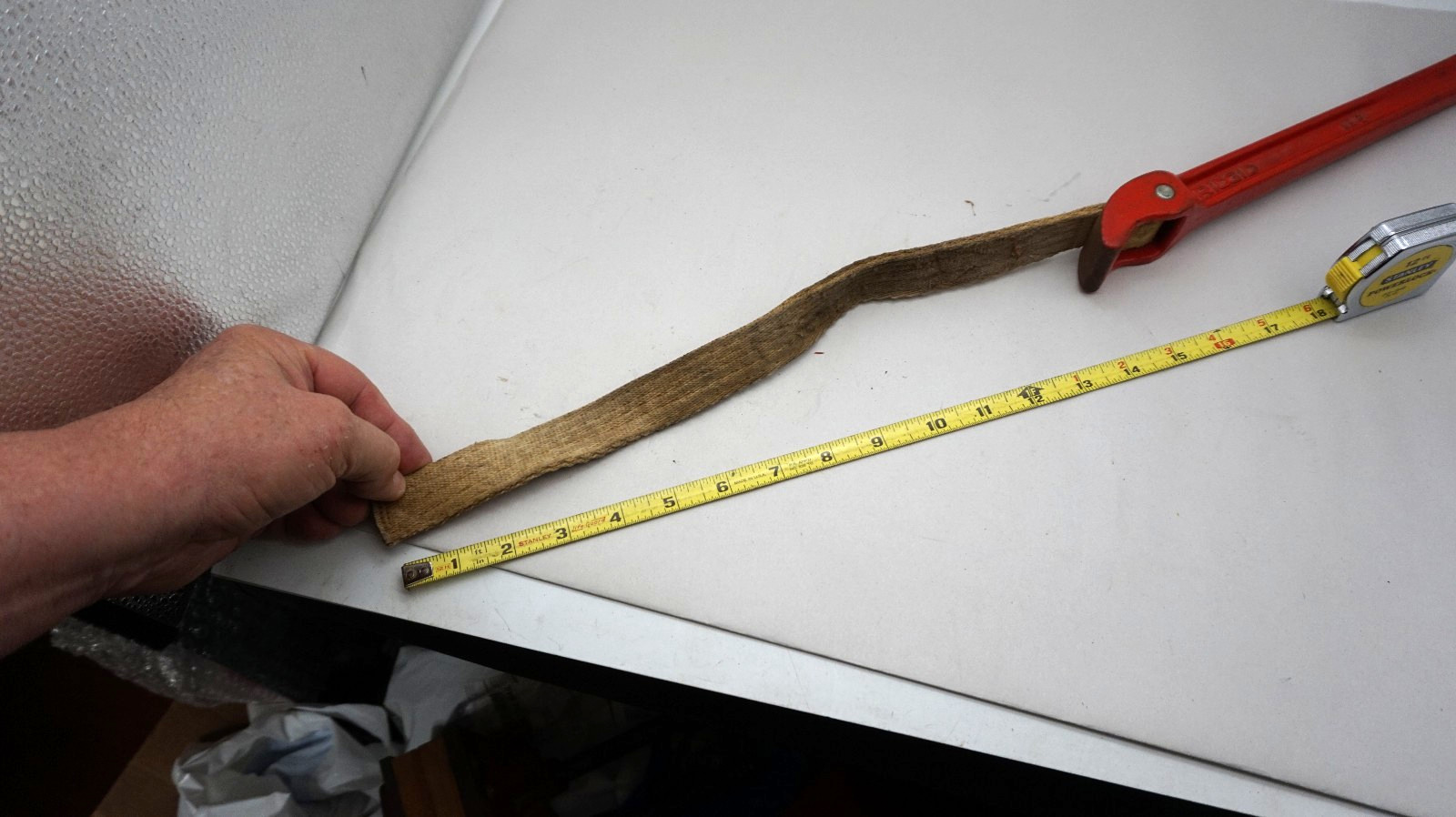 Ridgid No. 2 Pipe Wrench 16" Nylon Strap 11-3/4" Cast Iron Handle USA made