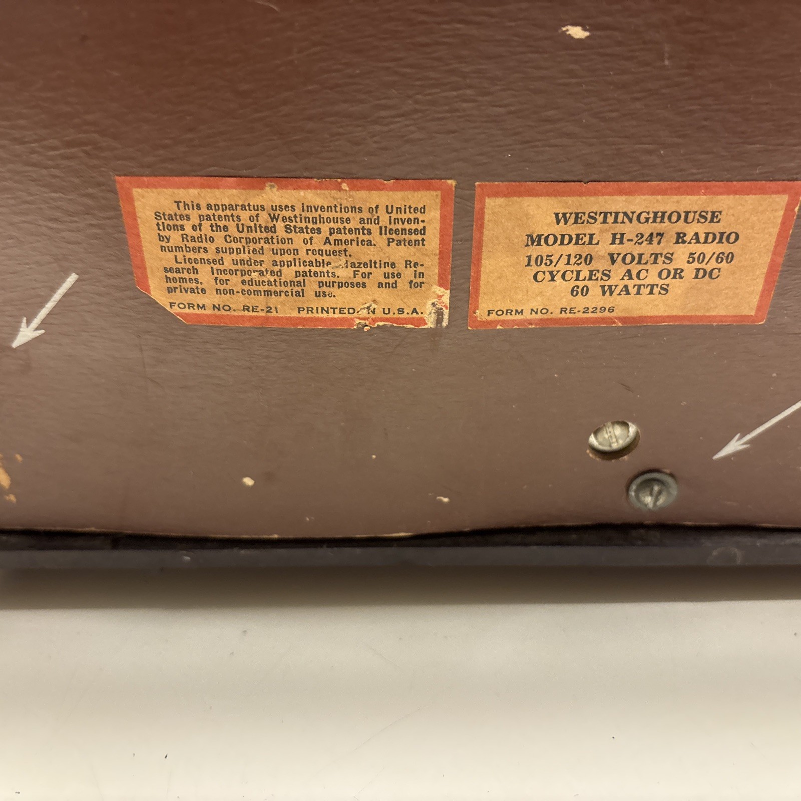 Westinghouse Classic Tube Type Radio M# H-247 Radio Parts/Repair.Read Details