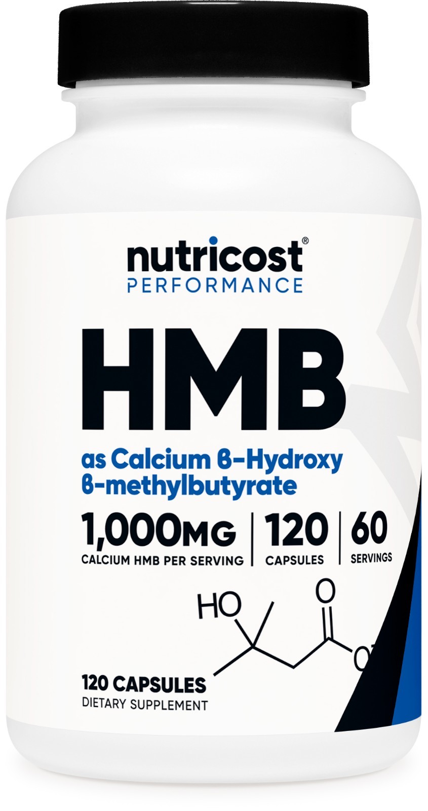 Nutricost HMB (Beta-Hydroxy Beta-Methylbutyric) 1000mg 120 Capsules, 60 Servings