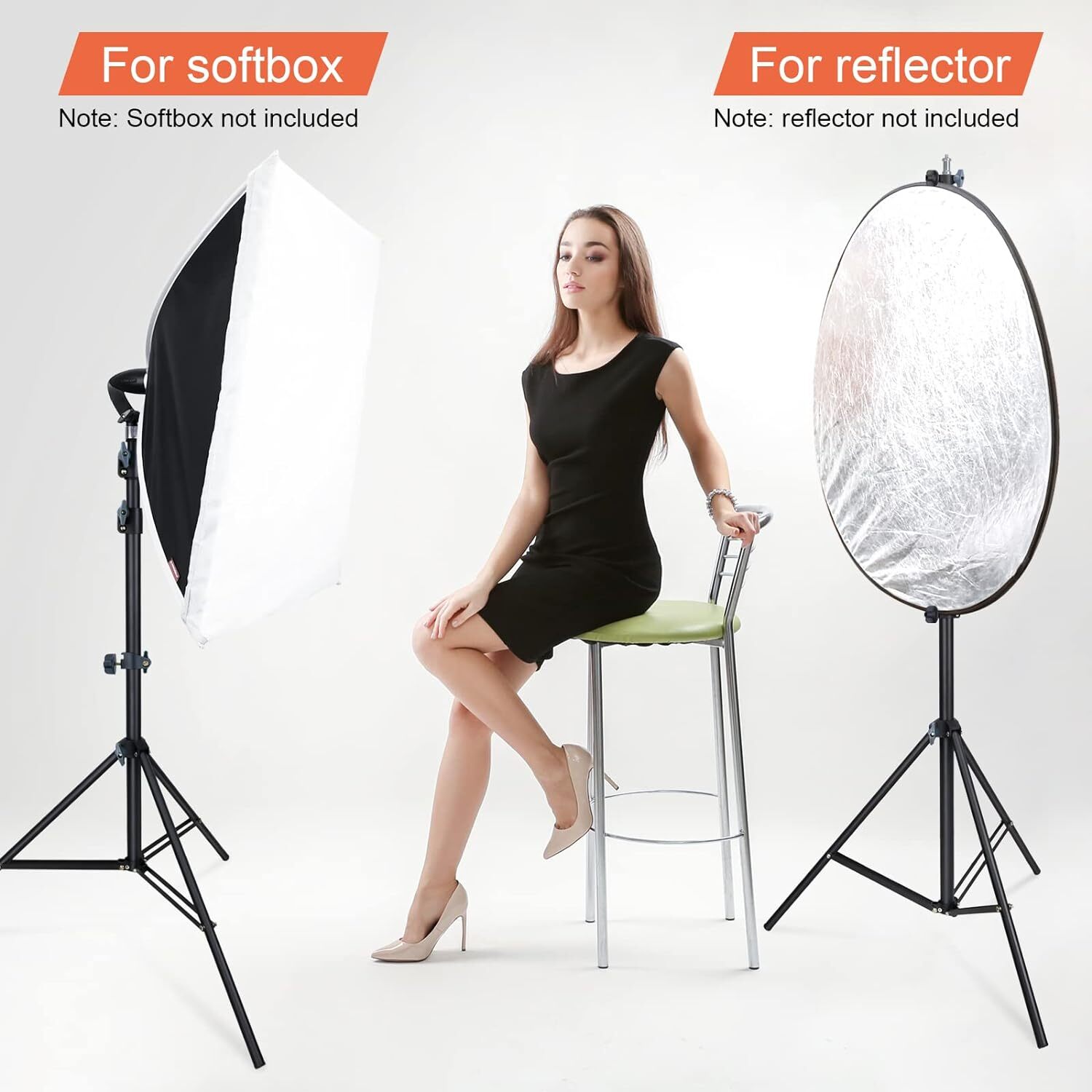 LINCO 90" Light Stand Tripod w Reflector Disc Holder Clip for Reflector Diffuser