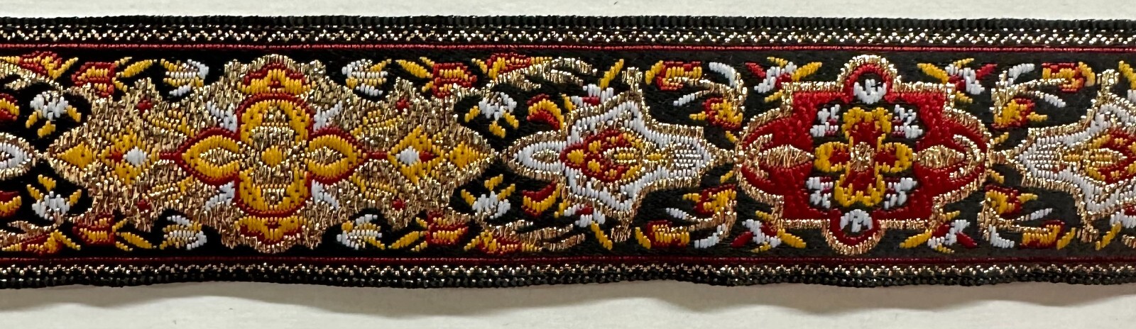 1" Jacquard Woven Metallic Ribbon Trim - 10 Continuous Yards!