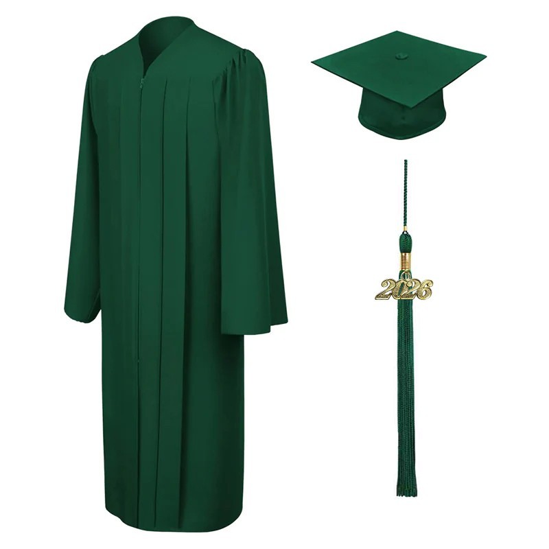 Matte Hunter High School/Bachelor Graduation Cap and Gown