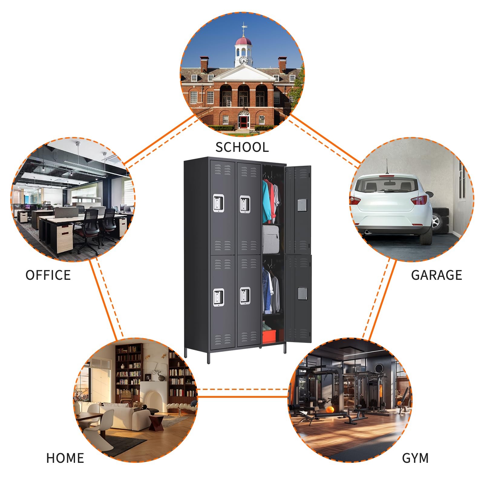 Metal Locker Employee Lockers Steel Storage Locker for Home School Office GYM