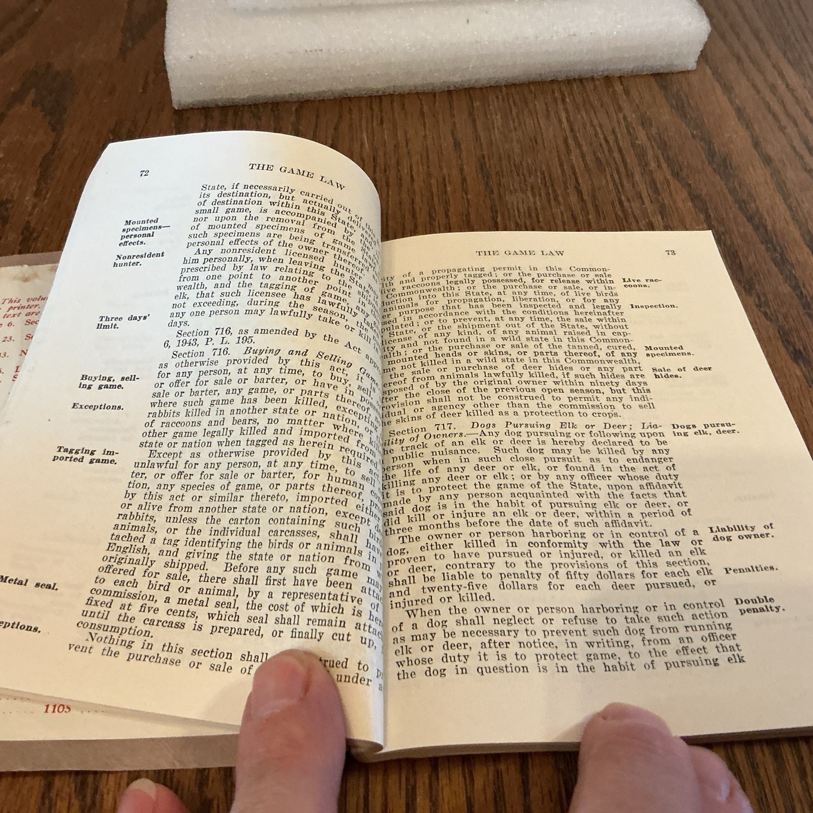 Vintage 1947-48 Pennsylvania Game Laws,used condition