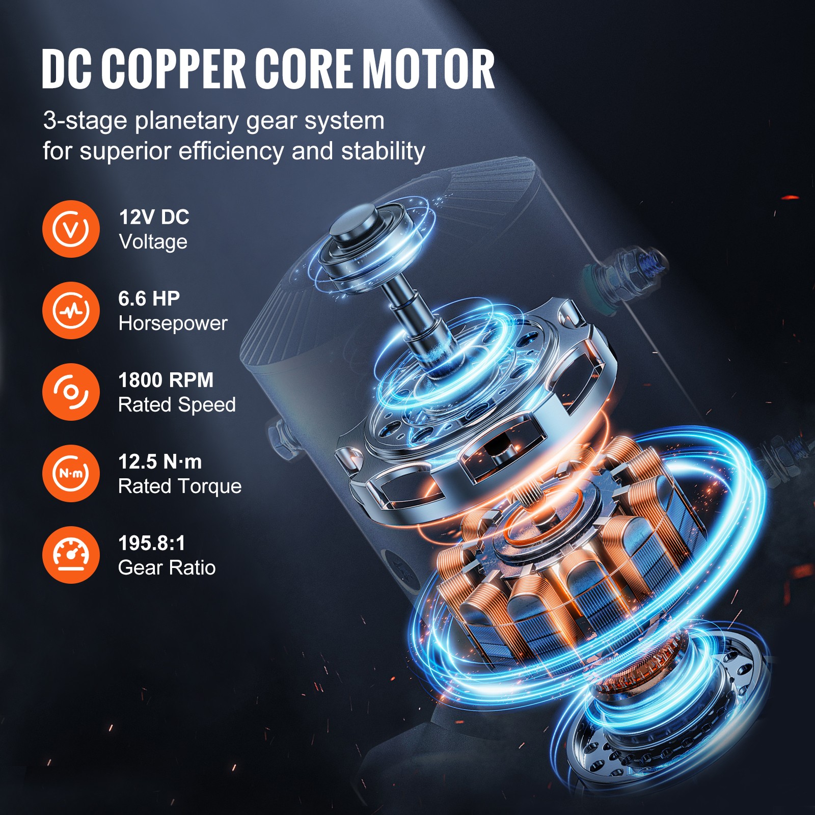 Uimoso Electric Winch 13500LBS Synthetic Cable Truck Trailer Towing Off-Road 4WD