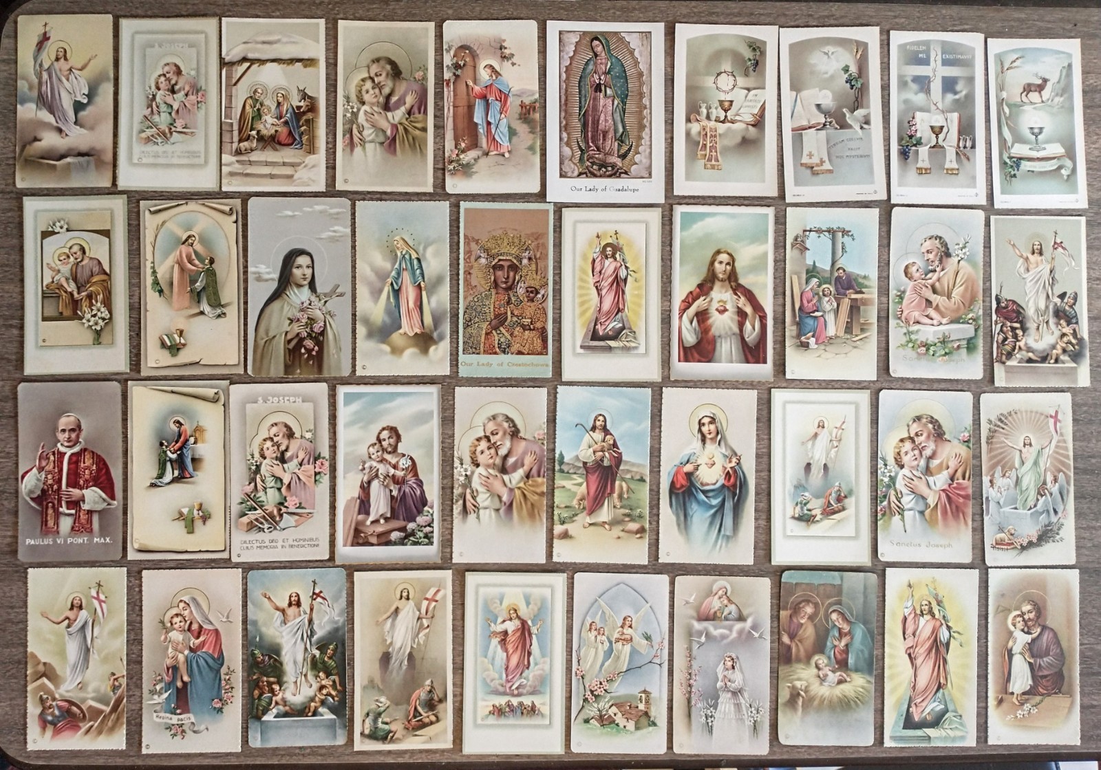 39 DIFFERENT VTG Holy Cards Religious Lithos 2 1/4" x4 1/4" Italy UNUSED & MINT