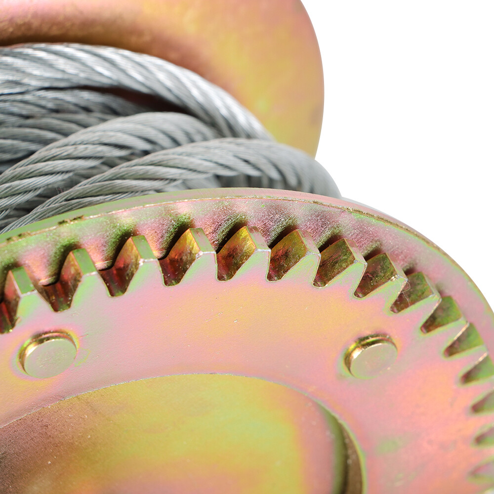 3500lbs Dual Gear Hand Winch Hand Crank Manual Boat ATV RV Trailer Cable