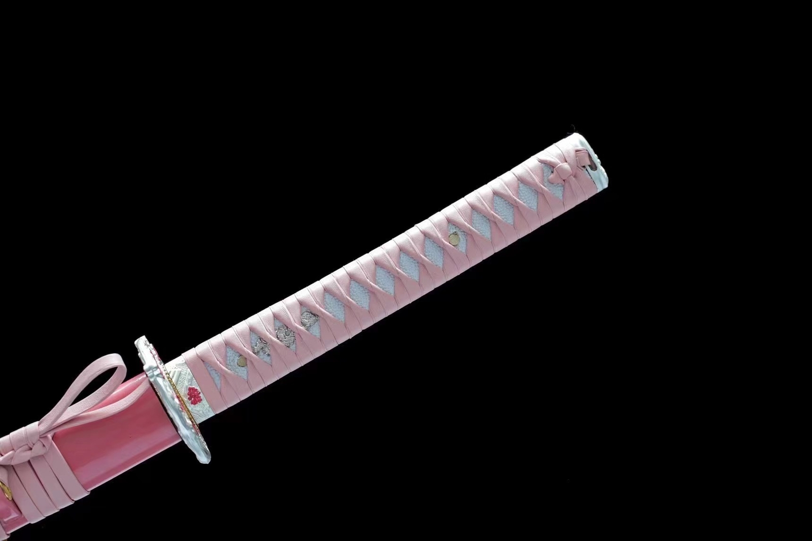 Sakura Pink Katana Clay Tempered 1095 Steel Japanese Samurai Sharp Lady Sword