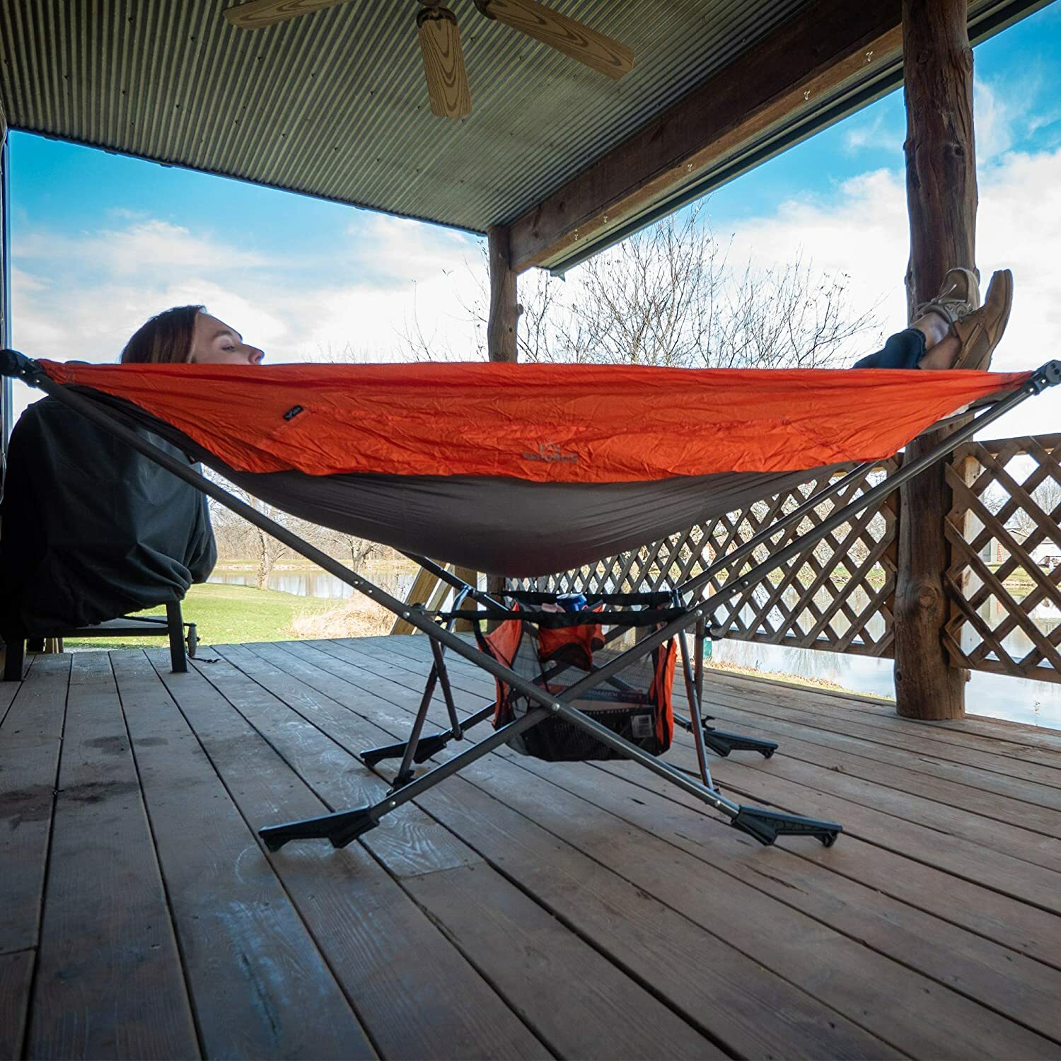 Outdoor Camping Hammock With Stand Portable Folding Hammock For Beach Camping