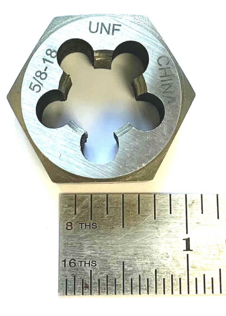5/8-18 UNF CARBON STEEL HEXAGON RETHREADING DIE HEX DIE NEW!
